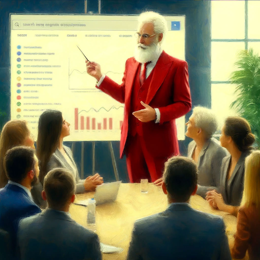 Rendered image of David at a Board Meeting